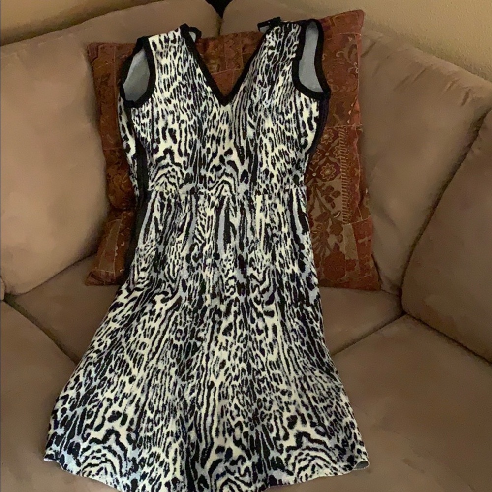 Black and gray  fit and flare dress by Rachel Roy